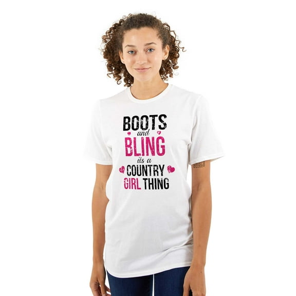 Boots Bling Country Thing Cute Women's Graphic T Shirt Tees Brisco Brands S