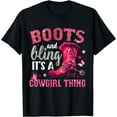 thumbnail image 1 of Boots Cowgirl Thing Country Life Western Womens Girls T-Shirt Black Large, 1 of 4