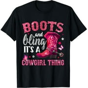 PRINIC Boots Cowgirl Thing Country Life Western Womens Girls T-Shirt Black Small
