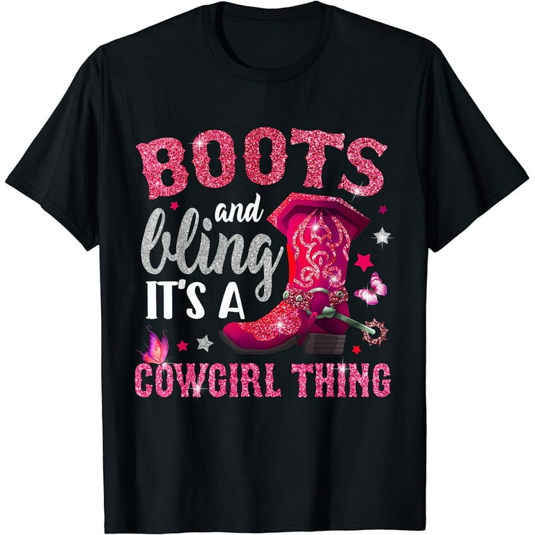 Boots & Bling Country Thing Cowgirl Distressed T-Shirt Boots & Bling Country Thing Cowgirl Distressed T-Shirt