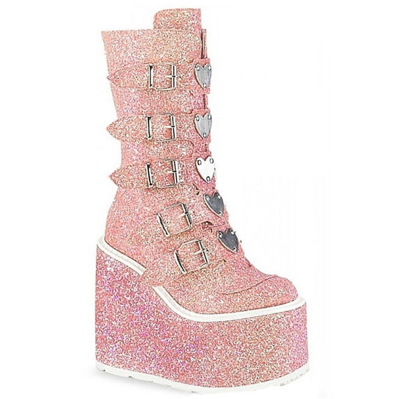 Boots Deals 2022 Juebong Women's Shoes Zipper Metal Buckle Thick Chunky Sole Ankle Boots Ladies Shoes