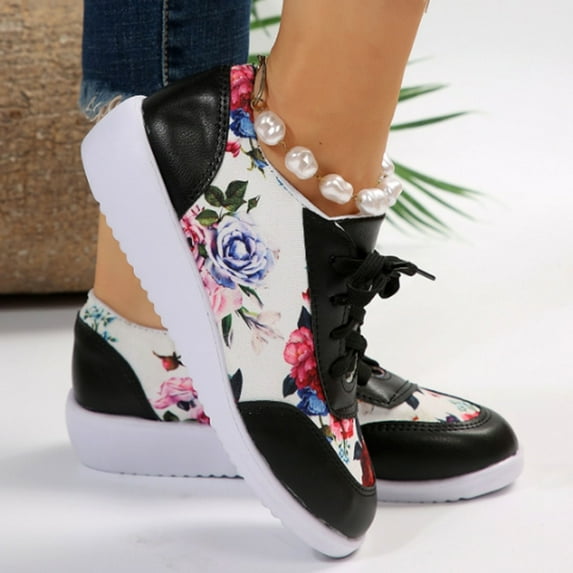 Boots Deals AnuYalueWomen's Fashion Sneakers, Casual Cute Sneakers Low Cut Lace up Sneaker, Walking Comfortable Shoes, Slip on Casual Sneaker