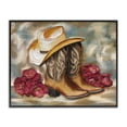 thumbnail image 1 of Boots & Floral Bunches Black Framed Giclee Art, design by Kim Allen, 1 of 9