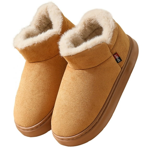 Boots For Women Winter Fleece Lined Snow Boots Indoor Outdoor Warm Slippers With Memory Foam Comfort Khaki