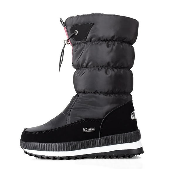 Boots For Women's Winter Solid Color Thick Soled And Protective Snow Boots On Boots Black