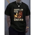 thumbnail image 1 of Boots On The Ground Boot Cowboy Western Cowgirl Linedance T-Shir - 100% Cotton Summer Tops Graphic Tees, Men T Shirts, Casual Short Sleeve Crew Neck T-Shirt For Spring & Summer, 1 of 4
