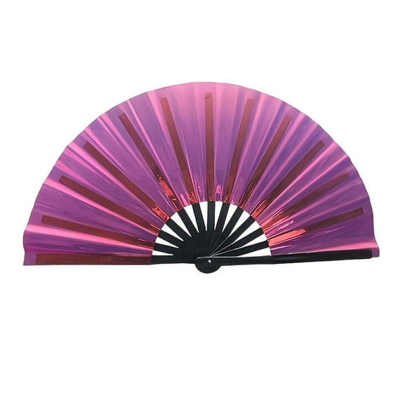 Boots on The Ground Fan, 2025 New Large Holographic Folding Hand Fan Line Dance Popping Fan, Clap Fans for Line Dancing Foldable Craft Holding Laser Colors Hand Fan (Color#D)
