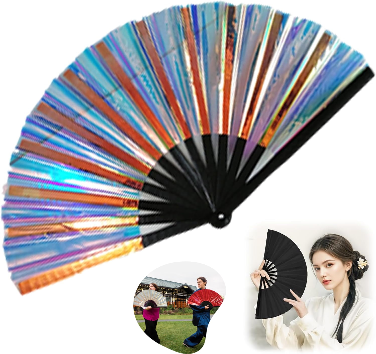 Vujodi Line Dance Popping Fan, Folding Fans Handheld Line Dance Fans That Make
