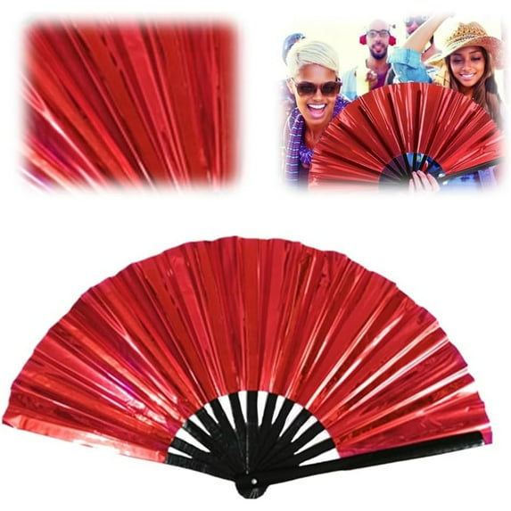 Boots on The Ground Hand Fan, Clacking Fans for Line Dancing, Big Fans Handheld Line Dancing, Fashion Craft Folding Fan Iridescent Clacking Hand Fan (D)