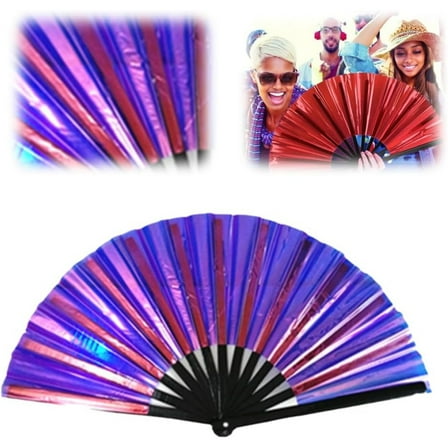 Boots on The Ground Hand Fan, Clacking Fans for Line Dancing, Big Fans Handheld Line Dancing, Fashion Craft Folding Fan Iridescent Clacking Hand Fan (D)