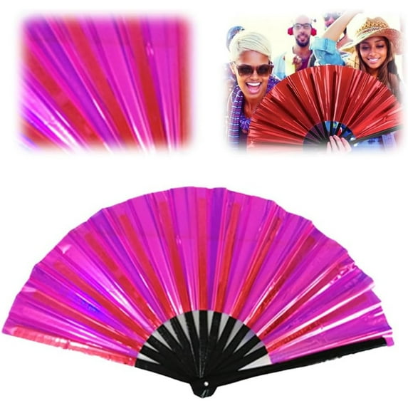 Boots on The Ground Hand Fan, Clacking Fans for Line Dancing, Big Fans Handheld Line Dancing, Fashion Craft Folding Fan Iridescent Clacking Hand Fan (D)