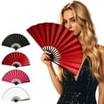 thumbnail image 1 of Boots on The Ground Hand Fan, Large Folding Fans for Line Dancing Big Silk Hand Clapping Popping Fans for Dancing Boots on The Ground Festival Party Decoration(Classic Style, Black, 13 Inch), 1 of 6