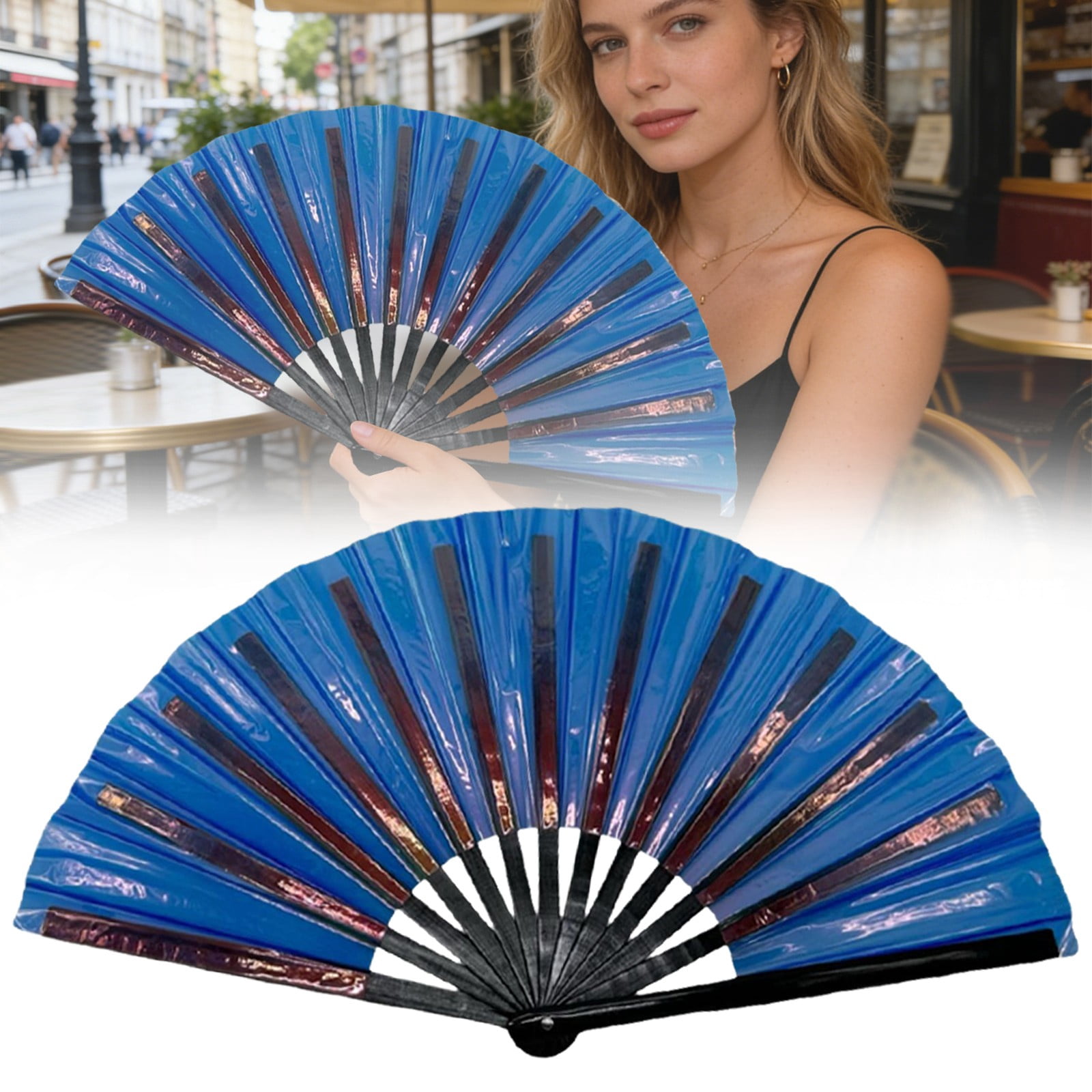 Music Hand Fans Boots On The Ground Hand Fan, Large Rave Folding Hand Fan for Men/Women ...