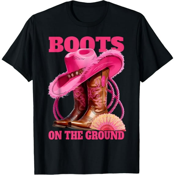 Boots On The Ground, Boot Cowboy Western Country Music T-Shirt Unisex S-5XL Hot Trending Shirt, Vintage Birthday Gift