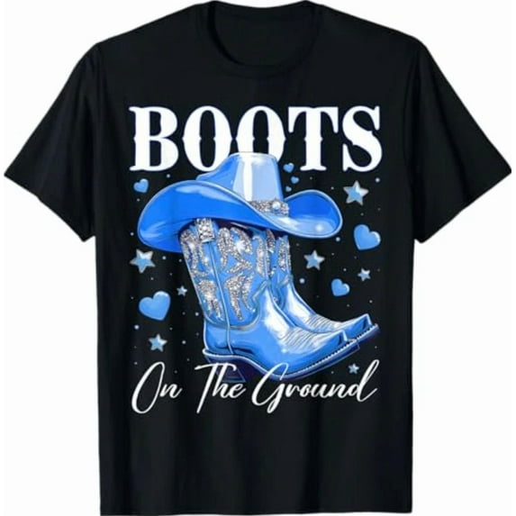 Boots On The Ground Cowboy Cowgirl Western Linedance T-Shirt