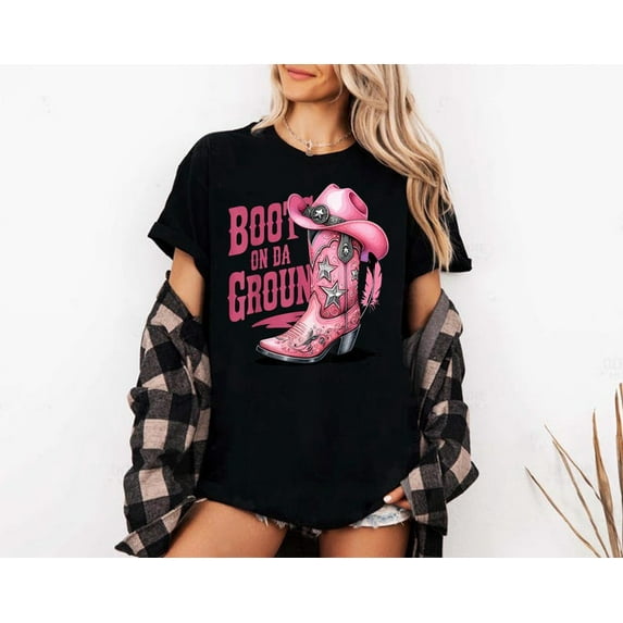 Boots On The Ground Cowgirl Line Dance Boot Cowboy Western T-shirt, Boots On The Ground Gifts T-shirt, Line Dance Boot Cowboy Western T-shirt.