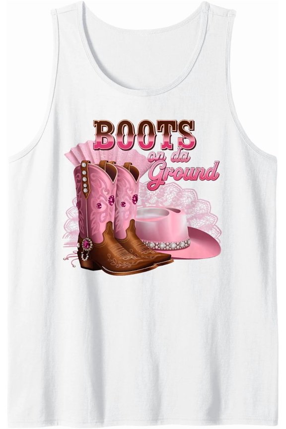 Boots On The Ground Cowgirl Linedance Boot Cowboy Western Tank Top Size S-3XL