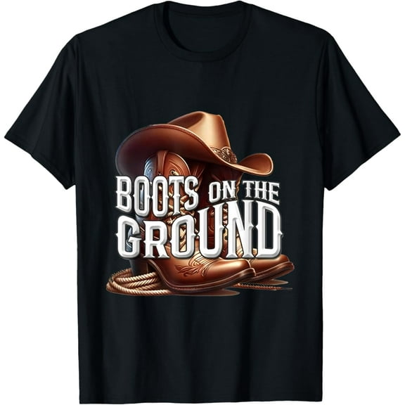 Boots On The Ground, Cowgirl Linedance, Boot Cowboy Western Vintage T-Shirt