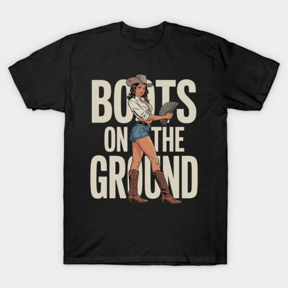 Boots On The Ground Funny Military Veteran Soldier Patriotic American Flag Unisex T-Shirt
