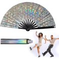 thumbnail image 1 of Boots On The Ground Hand Fan Foldable Country Line Dance Fan Portable Large Handheld Fan Dance Accessories For Outdoor Events And Dance Enthusiasts, 1 of 5