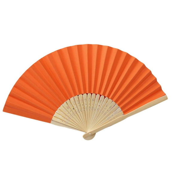 Boots On The Ground Hand Fan for Line Dancing,Large Popping Fans for Line Dancing,Foldable Hand Fan for Festivals,Party,Home Decoration (Orange)