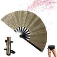thumbnail image 1 of Boots On The Ground Hand Fan with Holster,Fans for Line Dancing Snap,Iridescent Clack Hand Fans,Clack Fan,Handheld Fan Foldable Line Dance (Beige), 1 of 8