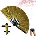 thumbnail image 1 of Boots On The Ground Hand Fan with Holster,Fans for Line Dancing Snap,Iridescent Clack Hand Fans,Clack Fan,Handheld Fan Foldable Line Dance (Gold), 1 of 8