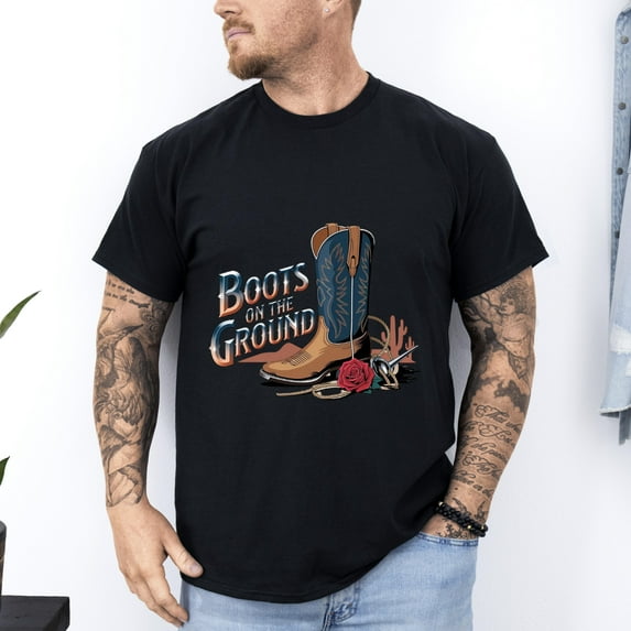 Boots On The Ground Unisex Tee for Outdoor Enthusiasts, for men & women, up to size 5XL.