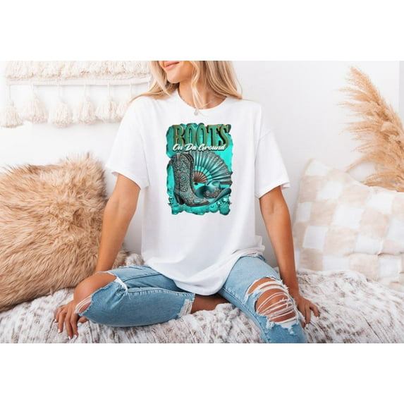 Boots On The Ground Unisex Unisex Tee for Western Style Fans, for men & women, up to size 5XL.