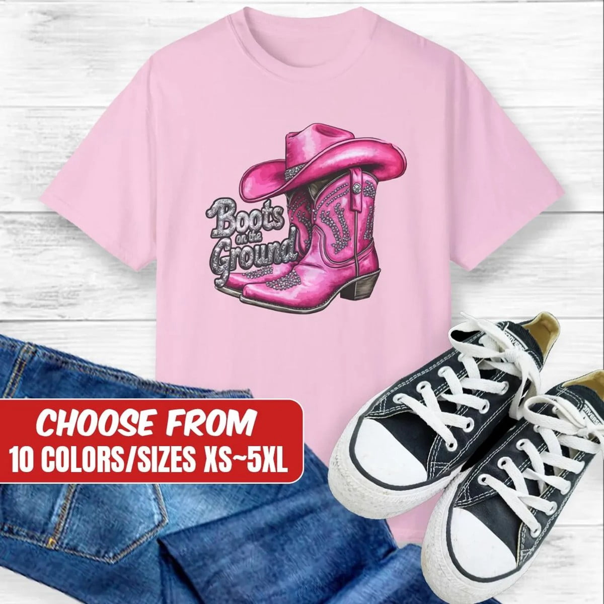 Boots On The Ground Where Them Fans At County Line T-Shirt - Walmart.com