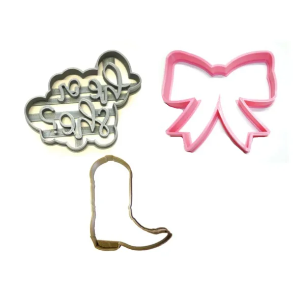 Boots Or Bows Gender Reveal He Or She Boy Girl Boot Cowboy Cookie Cutter Pr1198