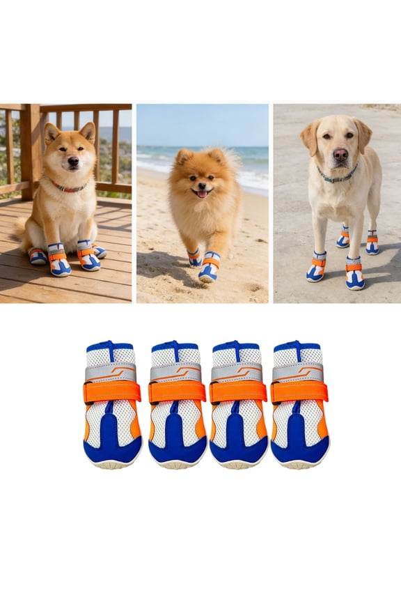 Boots Reflective Puppy Shoes Breathable Mesh Boots Outdoor Winter And Rain Summer Walking Floor Walkway Wooden Board Roof