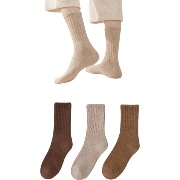 Boots Socks for Women Knit Socks 3 Pairs Thick Thermal Hiking Crew Socks Warm Crew Sock Winter Gift