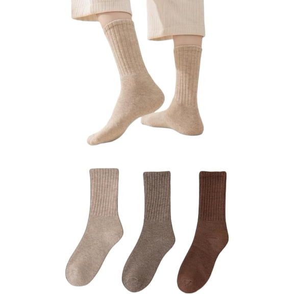 Boots Socks for Women Knit Socks 3 Pairs Thick Thermal Hiking Crew Socks Warm Crew Sock Winter Gift