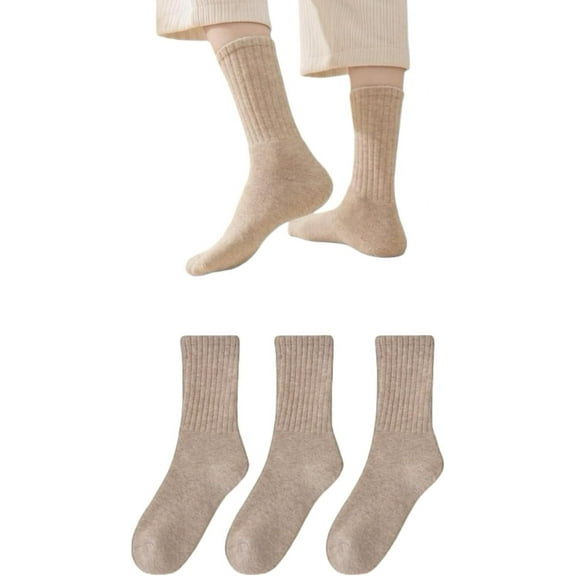 Boots Socks for Women Knit Socks 3 Pairs Thick Thermal Hiking Crew Socks Warm Crew Sock Winter Gift