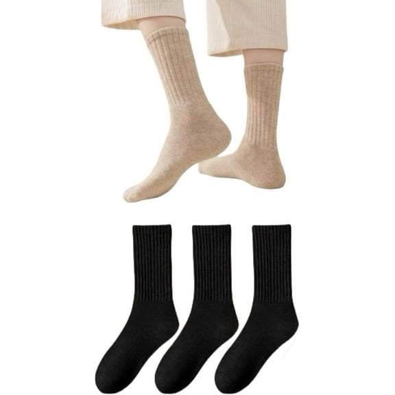 Boots Socks for Women Knit Socks 3 Pairs Thick Thermal Hiking Crew Socks Warm Crew Sock Winter Gift