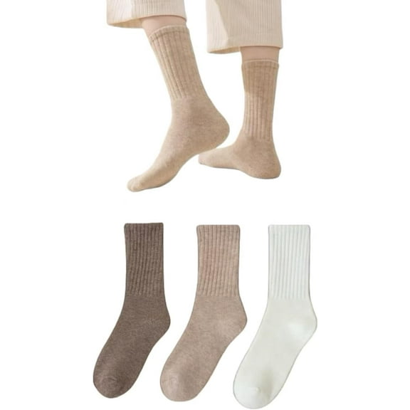 Boots Socks for Women Knit Socks 3 Pairs Thick Thermal Hiking Crew Socks Warm Crew Sock Winter Gift