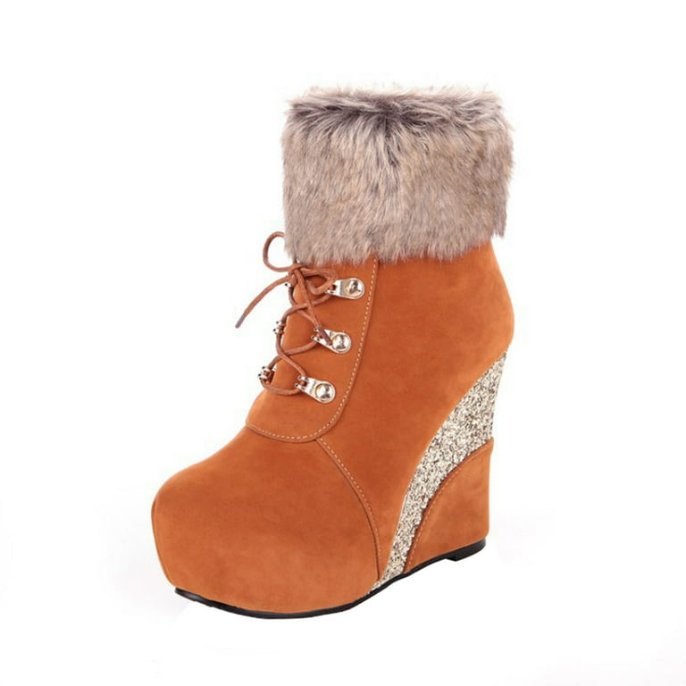 Yellow suede online boots ladies