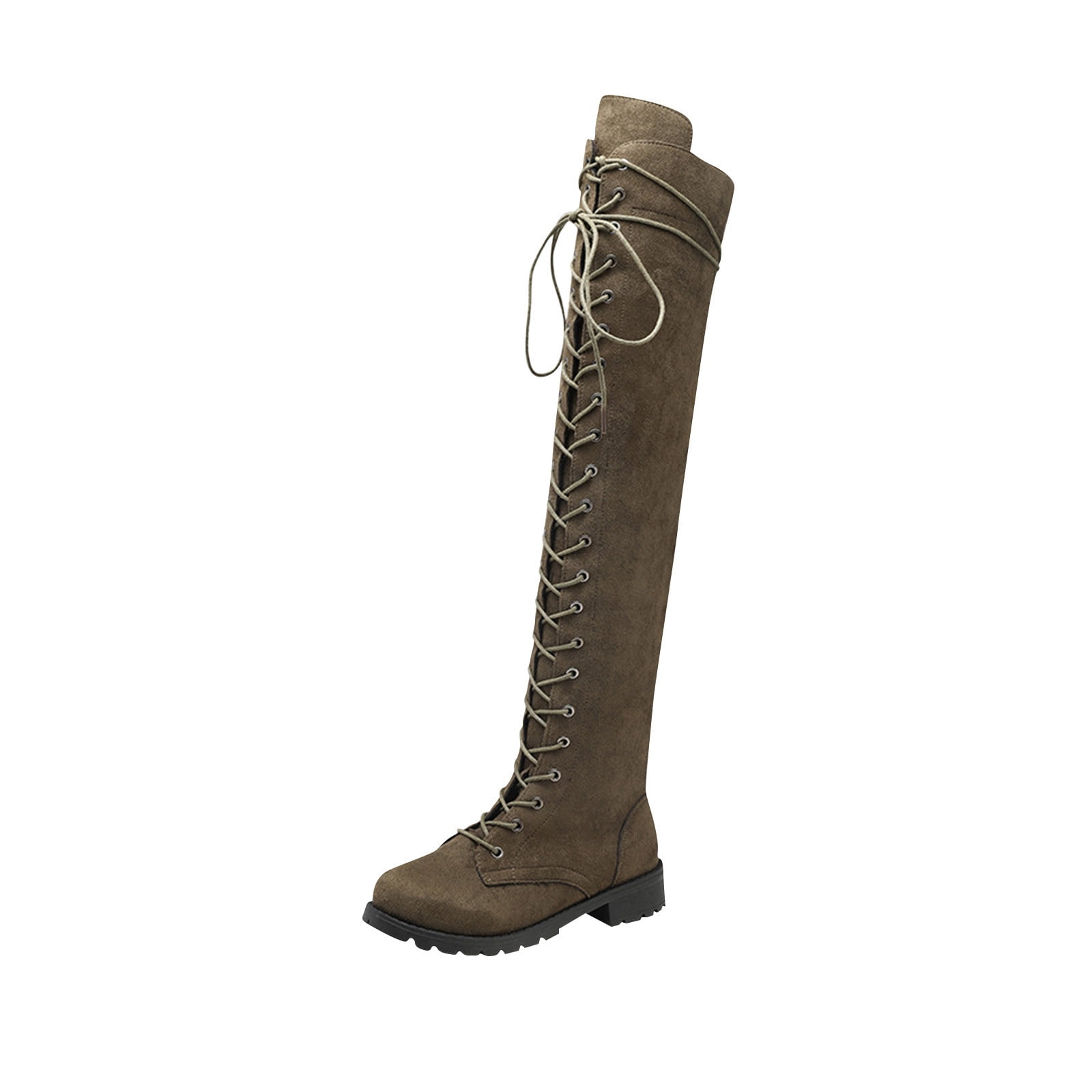 Women's Low Heel Dance Boots - Suede Sole Knee-High Flat Boots With Side Zipper For Latin, Ballroom - View #8