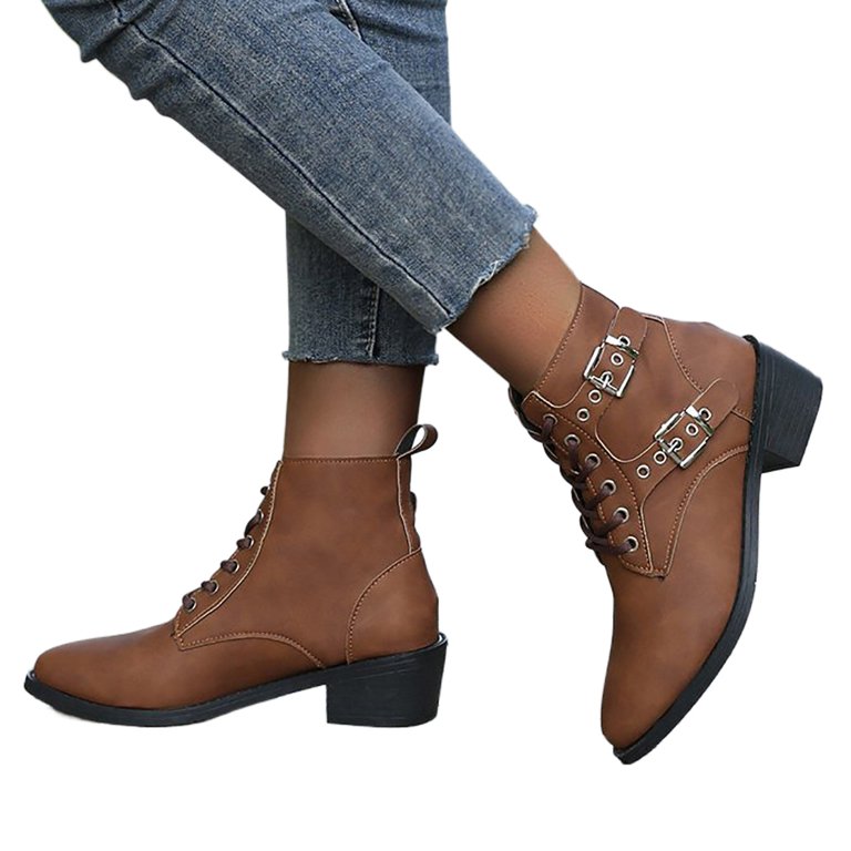 Boots for Women Ladies Autumn and Winter New Solid Color Versatile