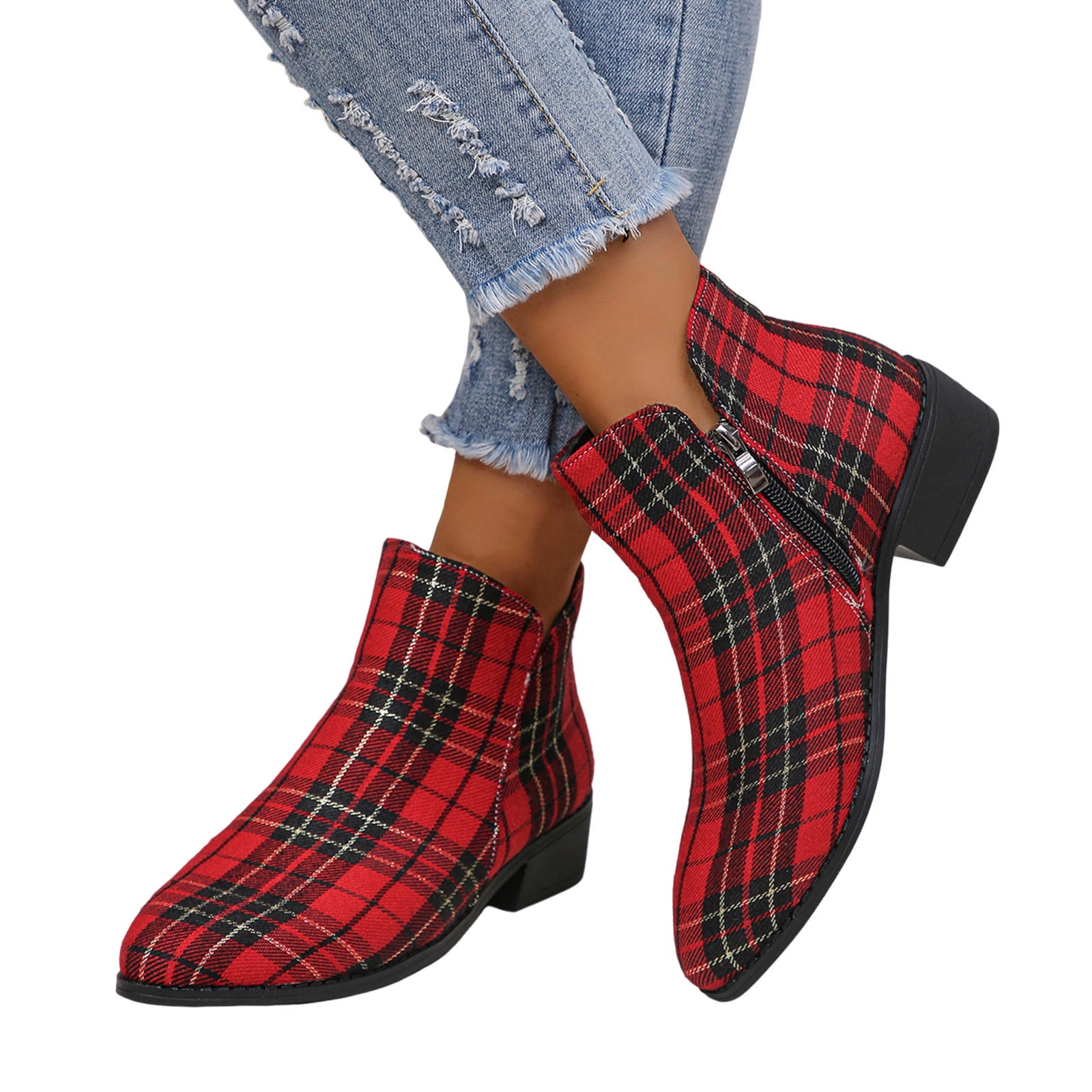 Gubotare Womens Work Boots Comfortable Women s Biker Boots Lace up Heel Pointed Toe Fashion Festival Boots Brown 8.5 Walmart