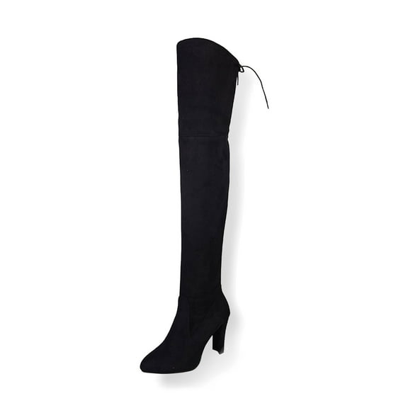 Boots for Women,Style High Heel Over The Knee Boots For Women Autumn Winter Fashion Side Zipper Design Thick Warm Long Boots,Knee High Boots Women,Black,6