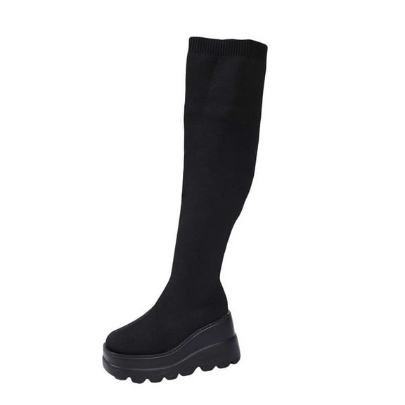 Boots for Women,Winter Riding Knee High Boots With Side Zipper For Outdoor Comfort And Warmth In Cold Weather Conditions,Knee High Boots Women,Black,10