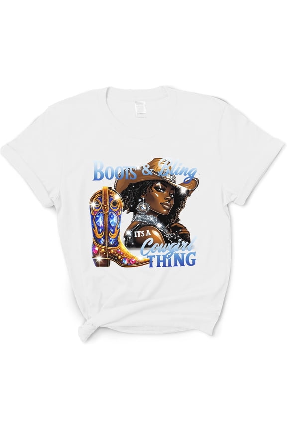 Boots and Bling its a Cowgirl Thing Shirt - Western Rodeo Cowgirl Boots Bling T-Shirt