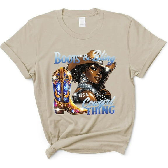 Boots and Bling its a Cowgirl Thing Shirt - Western Rodeo Cowgirl Boots Bling T-Shirt
