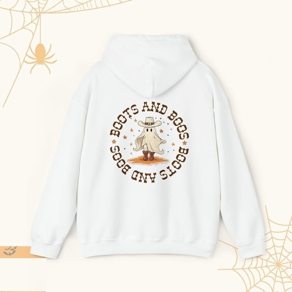Boots and Boos Country Halloween Hooded Sweatshirt Soft Cozy Hoodie, Trendy Happy Halloween Fall Hoodie, Trick-or-Treat Hoodie