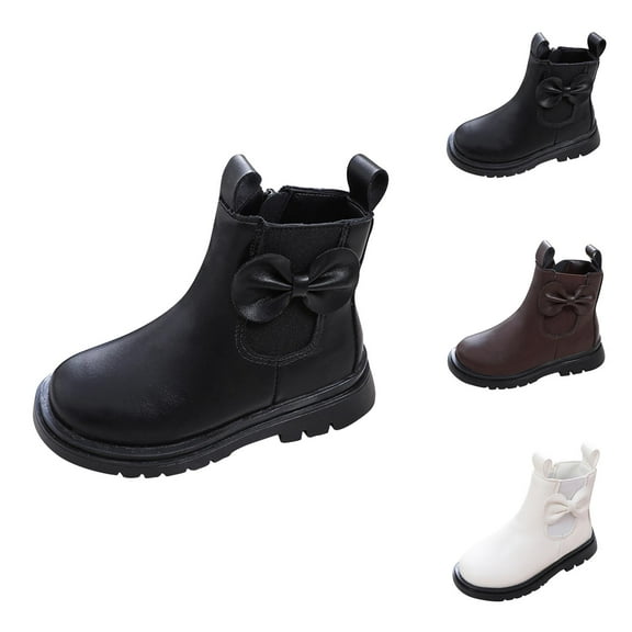 Boots for Girls Combat Boots Girls Boots Girls Leather Boots Shoes Non Breathable Short Stylish Design Durable Comfort and for Everyday Wear