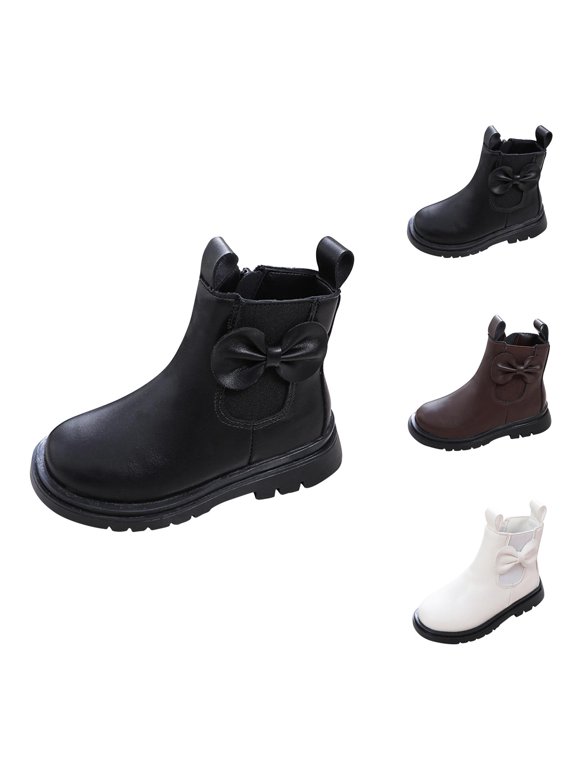Boots for Girls Combat Boots Girls Boots Girls Leather Boots Shoes Non Breathable Short Stylish Design Durable Comfort and for Everyday Wear
