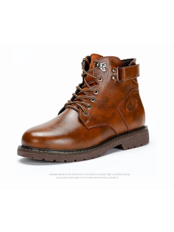 Boots for Men Casual Dress Retro Lace Up Motorcycle Boots
