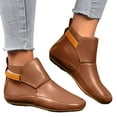 thumbnail image 1 of Boots for Women 2025 Fashion Casual Solid Leather Wide Foot Non Slip Work Short Ankle Booties Walking Shoes, 1 of 8